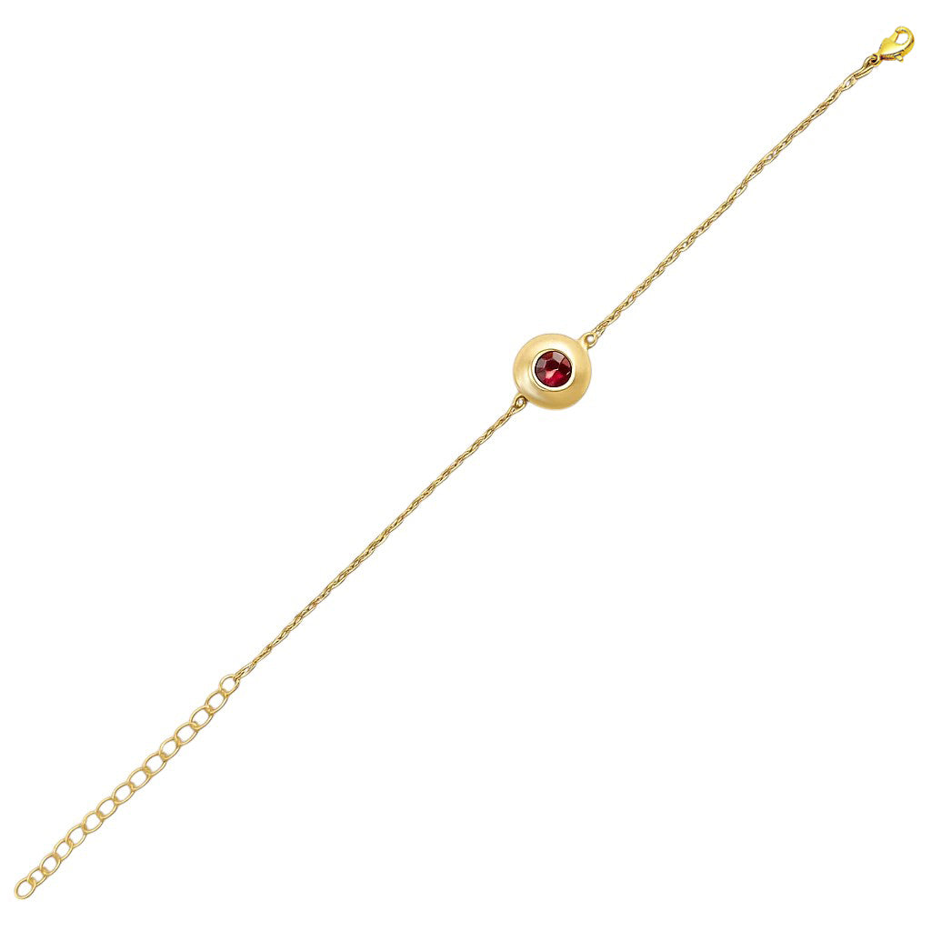 18K Gold Plated Bezel Set Gemstone Chain Bracelet Jewelry for Women TGB1005 BM-1054