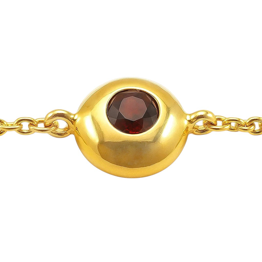 18K Gold Plated Bezel Set Gemstone Chain Bracelet Jewelry for Women TGB1005 BM-1054