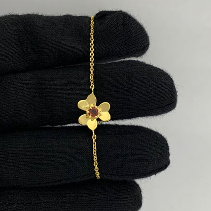 18K Gold Plated Flower Design Gemstone Chain Bracelet for Women TGB1006 BM-1053