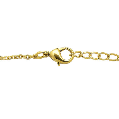 18K Gold Over Brass Flower Design Gemstone Chain Bracelet for Women TGB1006 BM-1053