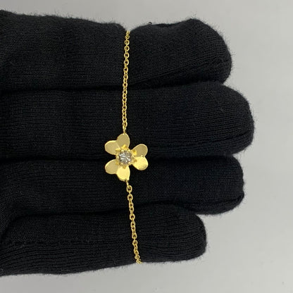 18K Gold Plated Flower Design Gemstone Chain Bracelet for Women TGB1006 BM-1053