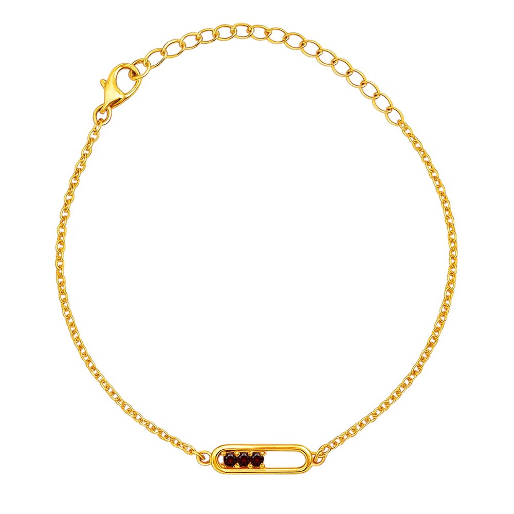 Minimal 18K Gold Plated Gemstone Bar Bracelet – Handmade Jewelry TGB1007 BM-1055
