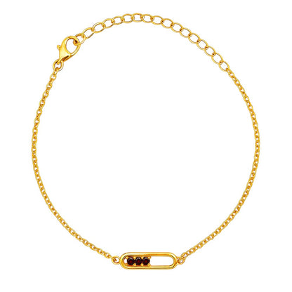 Minimal 18K Gold Plated Gemstone Bar Bracelet – Handmade Jewelry TGB1007 BM-1055