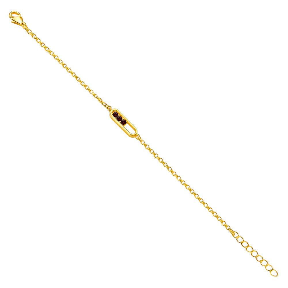 Minimal 18K Gold Plated Gemstone Bar Bracelet – Handmade Jewelry TGB1007 BM-1055
