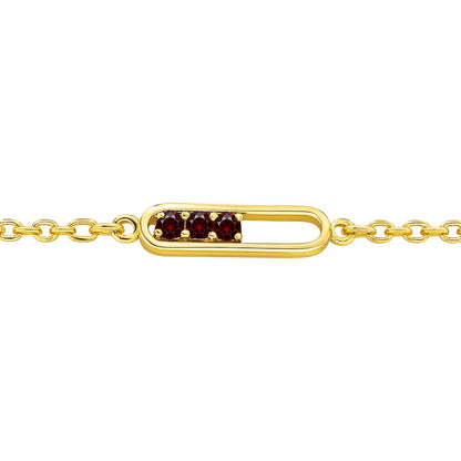 Minimal 18K Gold Plated Gemstone Bar Bracelet – Handmade Jewelry TGB1007 BM-1055