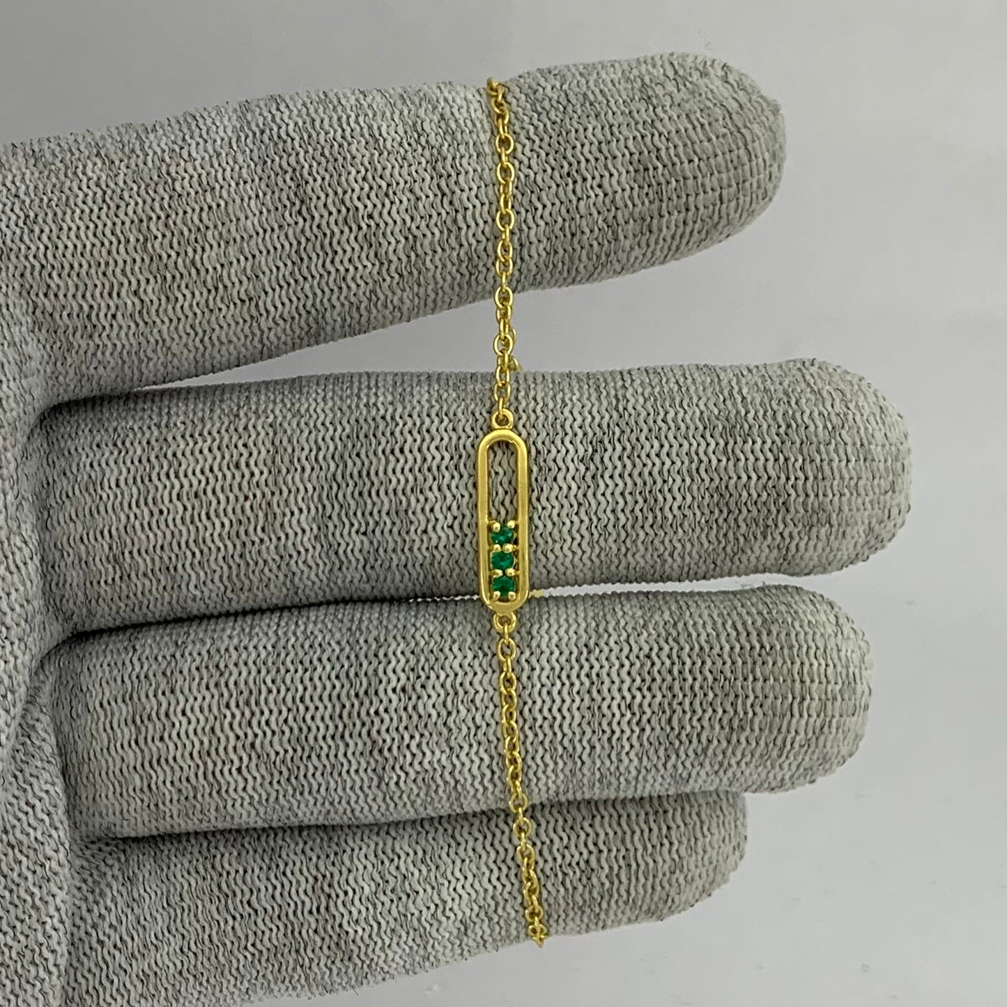 Minimal 18K Gold Plated Gemstone Bar Bracelet – Handmade Jewelry TGB1007 BM-1055