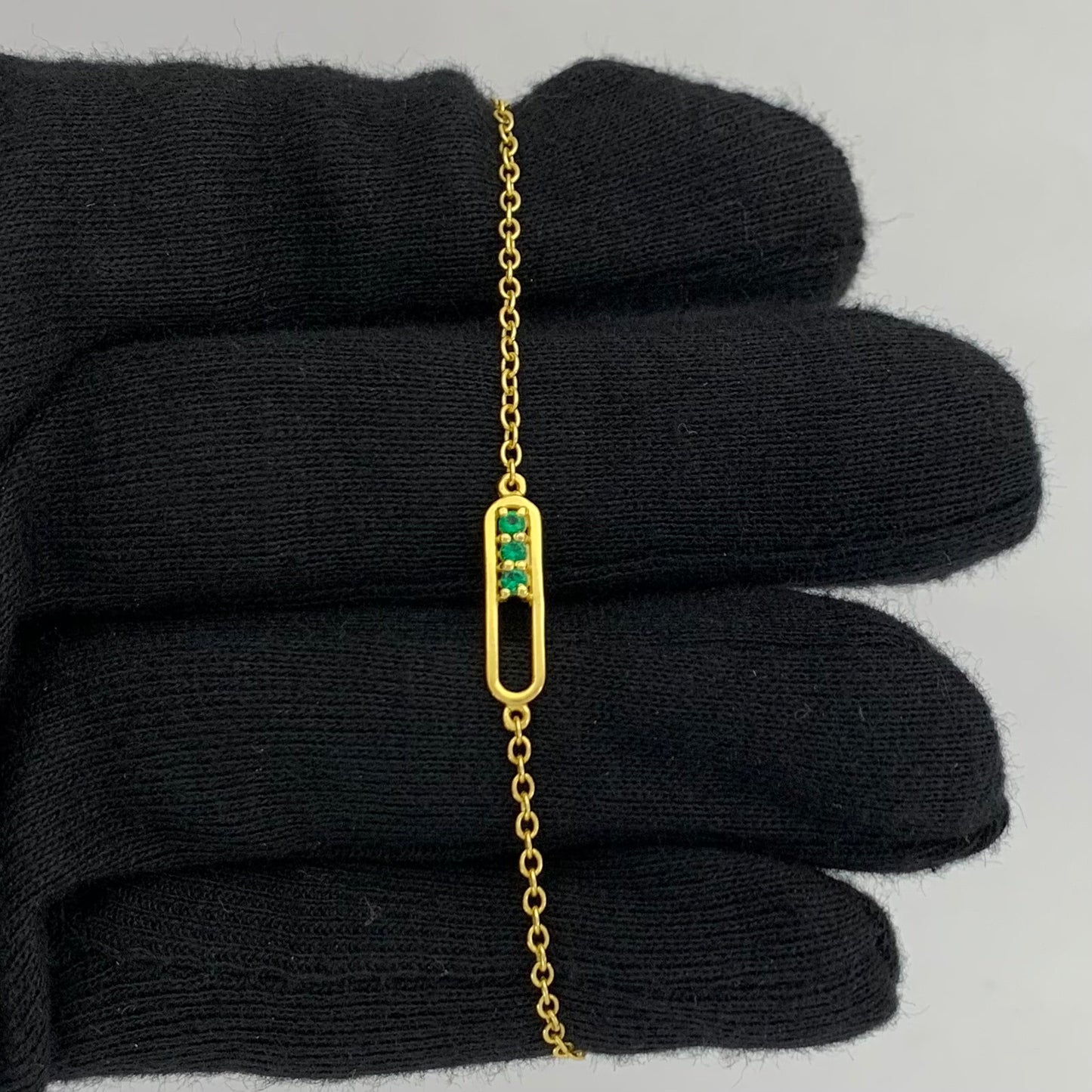 Minimal 18K Gold Plated Gemstone Bar Bracelet – Handmade Jewelry TGB1007 BM-1055