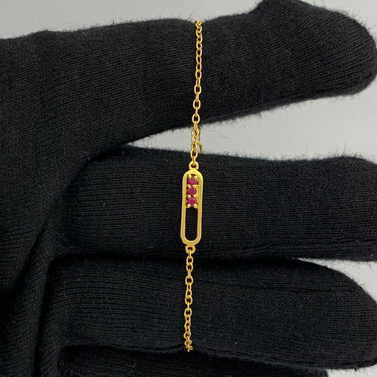 Minimal 18K Gold Plated Gemstone Bar Bracelet – Handmade Jewelry TGB1007 BM-1055