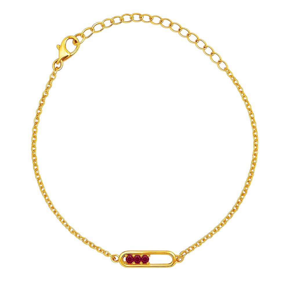 Minimal 18K Gold Plated Gemstone Bar Bracelet – Handmade Jewelry TGB1007 BM-1055