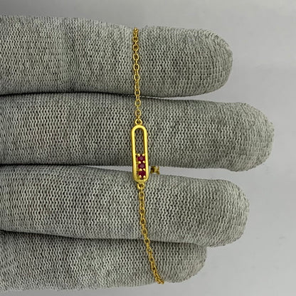 Minimal 18K Gold Plated Gemstone Bar Bracelet – Handmade Jewelry TGB1007 BM-1055