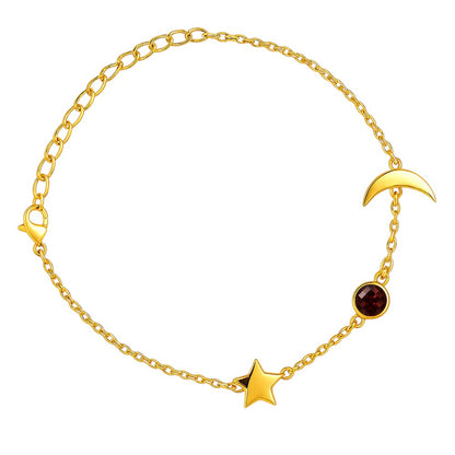 18K Gold Plated Star Moon Colorful Gemstone Bracelet – Desiregem USA TGB1008 BM-1056