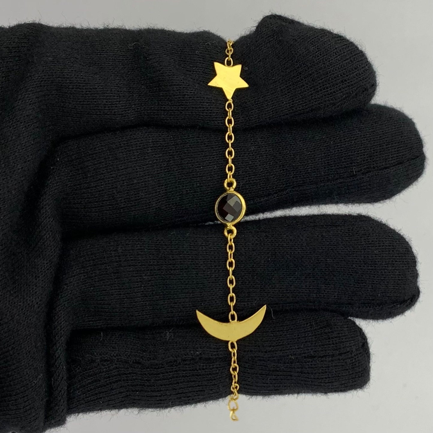 18K Gold Plated Star Moon Colorful Gemstone Bracelet – Desiregem USA TGB1008 BM-1056