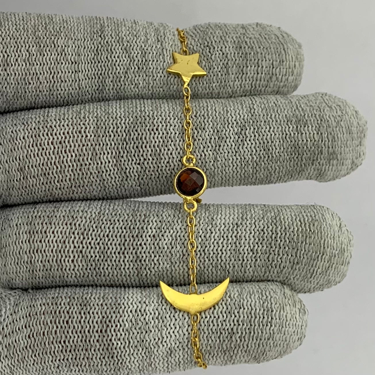 18K Gold Plated Star Moon Colorful Gemstone Bracelet – Desiregem USA TGB1008 BM-1056