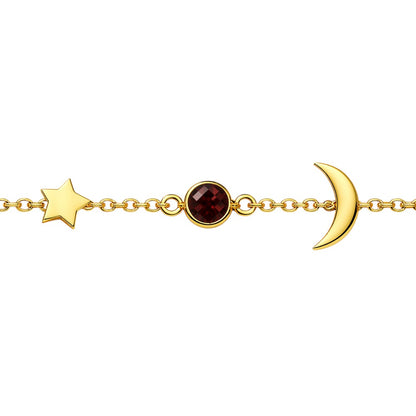 18K Gold Plated Star Moon Colorful Gemstone Bracelet – Desiregem USA TGB1008 BM-1056