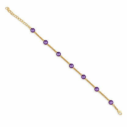 Adjustable Elegant Briolette Stone 18K Gold Plated Chain Bracelet TGB1009