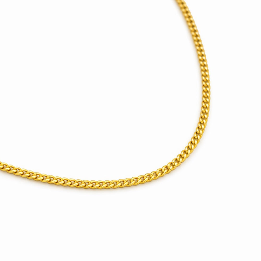 18K Gold Plated Curb Chain Necklace for Men & Women TGC1001