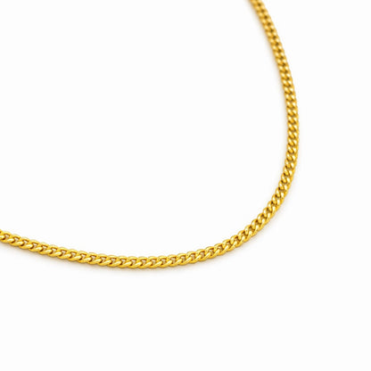 18K Gold Plated Curb Chain Necklace for Men & Women TGC1001