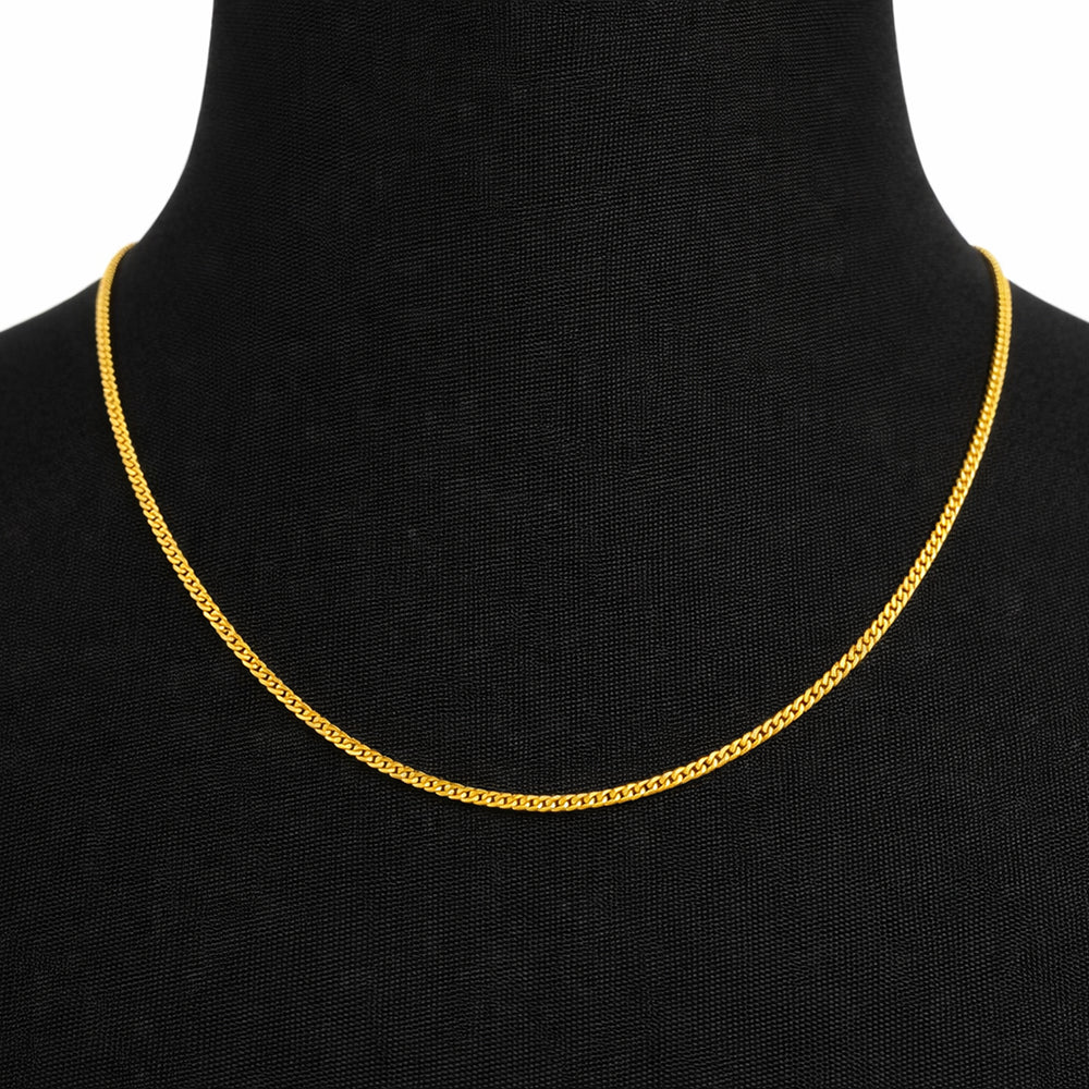 18K Gold Plated Curb Chain Necklace for Men & Women TGC1001