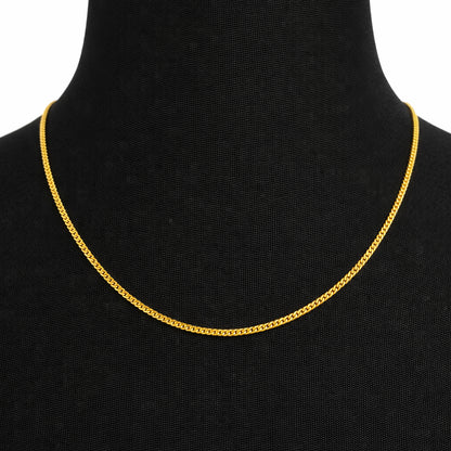 18K Gold Plated Curb Chain Necklace for Men & Women TGC1001