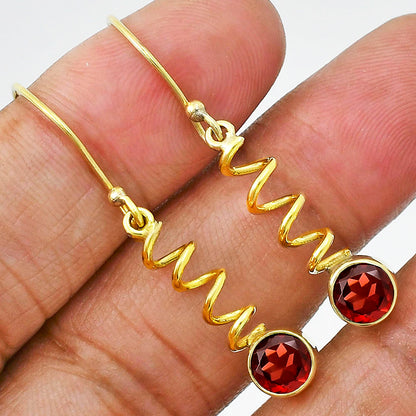 18K Gold Plated Spiral Colorful Gemstone Dangle Earrings – Desiregem TGE1003 EM-1047