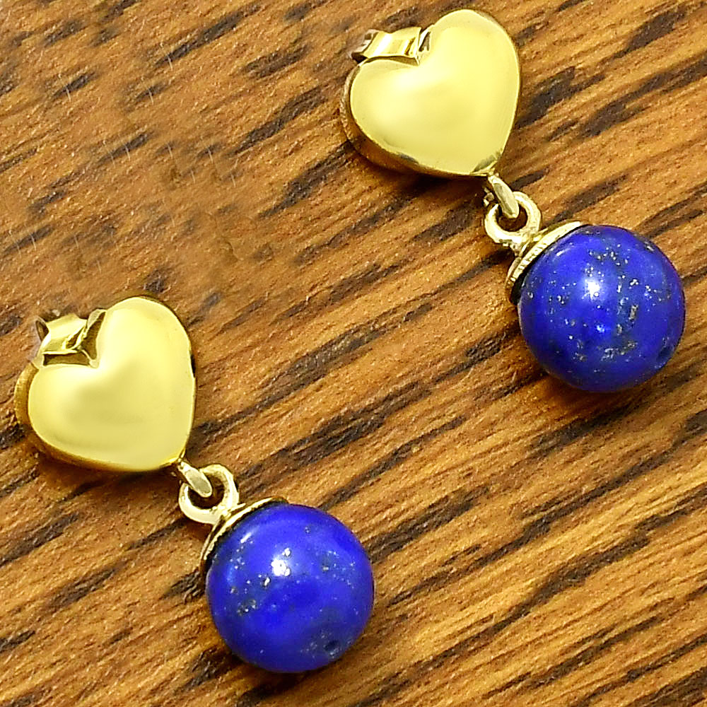 18K Gold Plated Heart Top Colorful Gemstone Drop Earrings Jewelry TGE1007 EM-1258