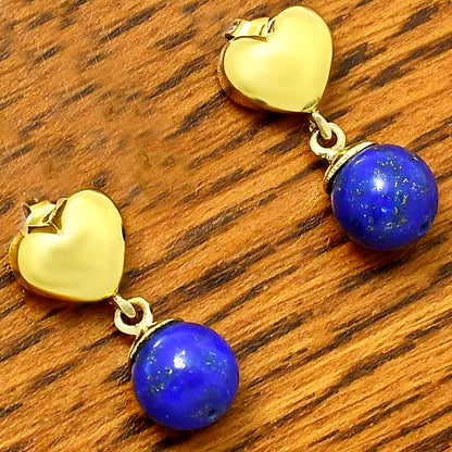 18K Gold Plated Heart Top Colorful Gemstone Drop Earrings Jewelry TGE1007 EM-1258