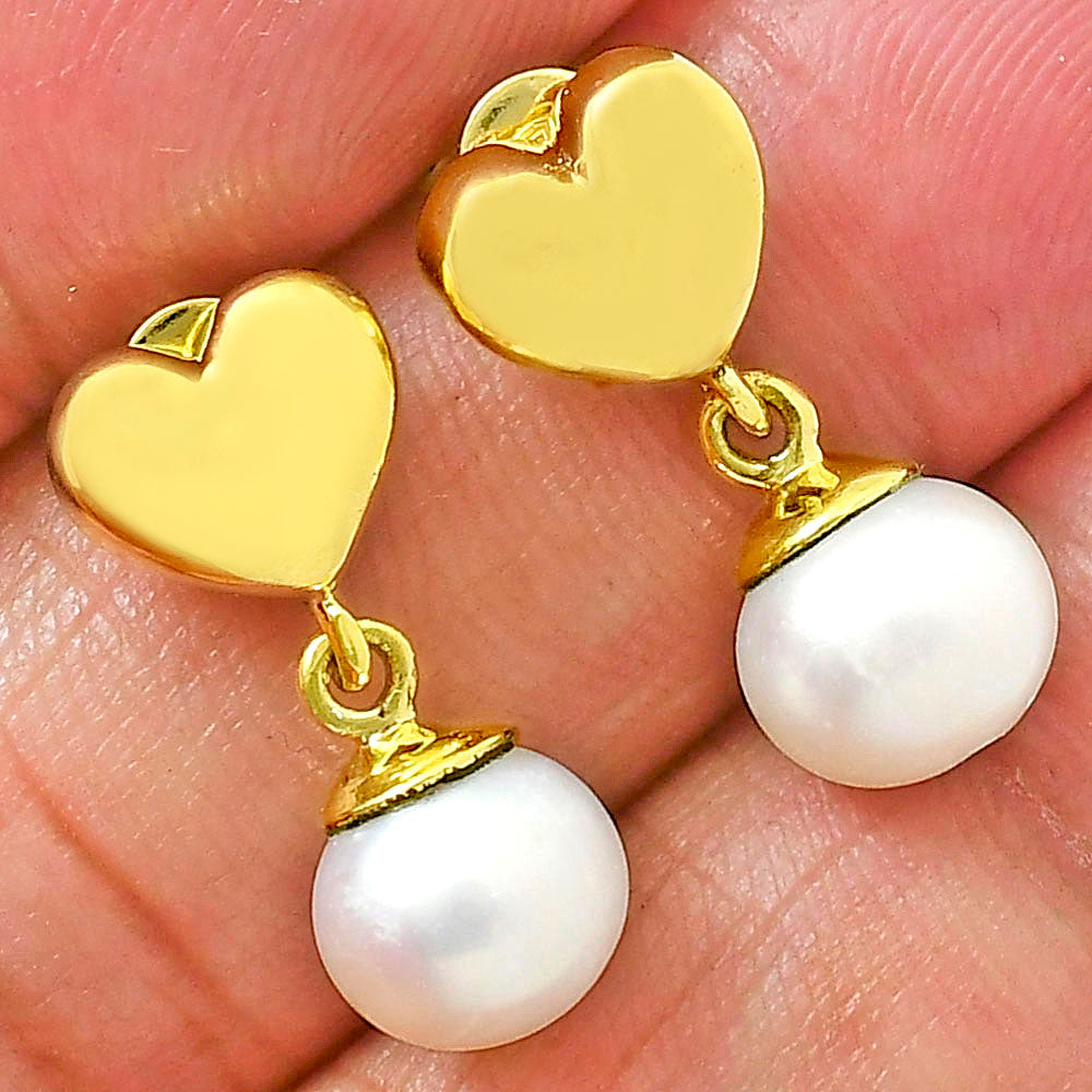 18K Gold Plated Heart Top Colorful Gemstone Drop Earrings Jewelry TGE1007 EM-1258