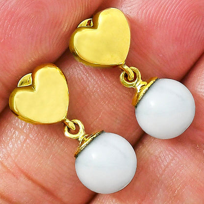 18K Gold Plated Heart Top Colorful Gemstone Drop Earrings Jewelry TGE1007 EM-1258