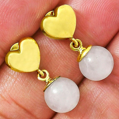 18K Gold Plated Heart Top Colorful Gemstone Drop Earrings Jewelry TGE1007 EM-1258
