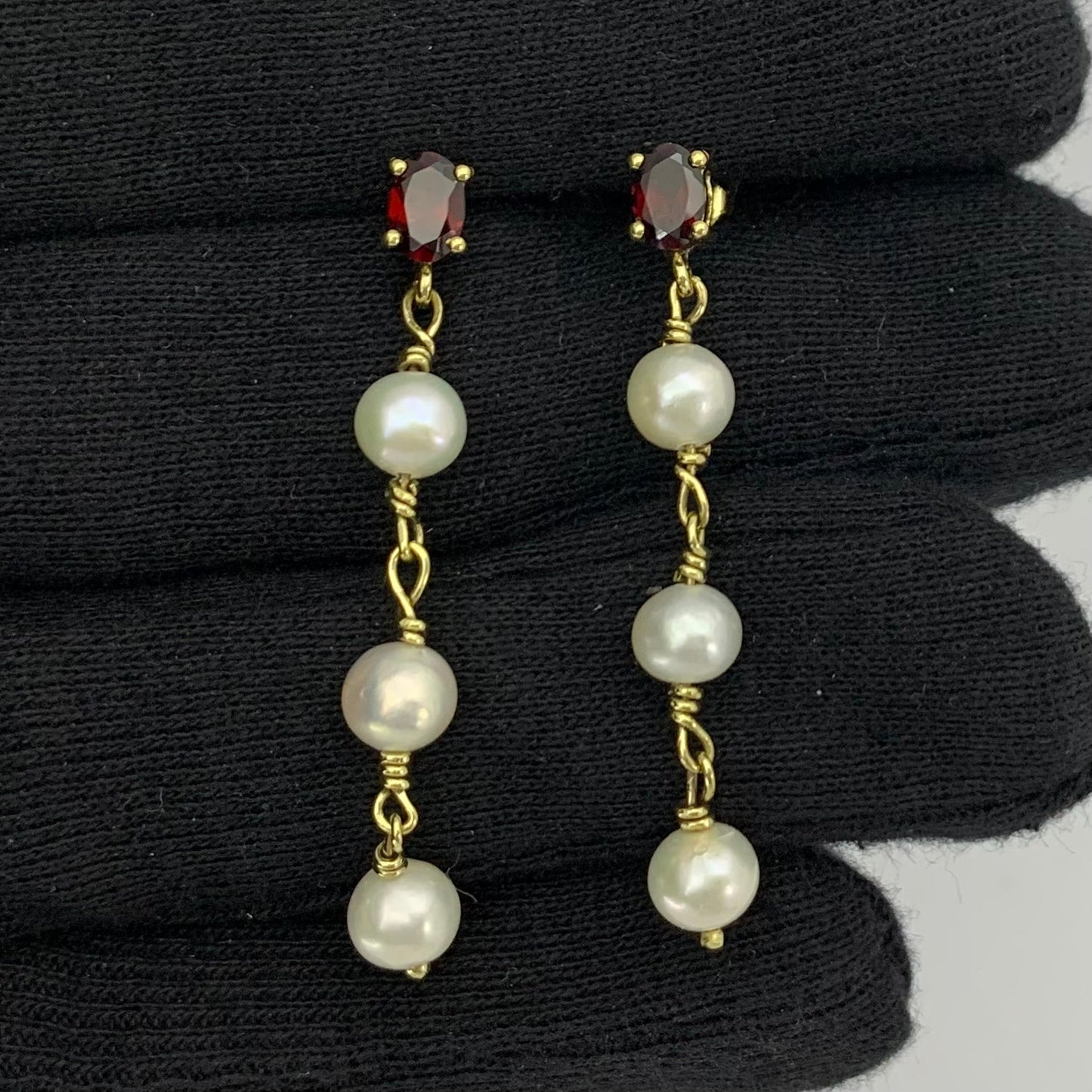 Minimal Pear Drop Gemstone Earrings 18K Gold Plated – Handmade TGE1013 EM-1270
