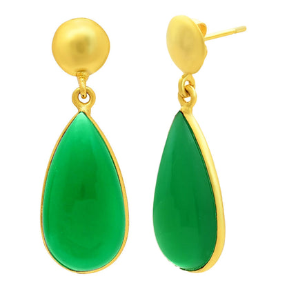 Elegant Teardrop Colorful Gemstone Earrings in 18K Gold Plated TGE1019 EM-1086