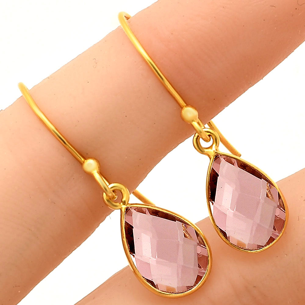 18K Gold Plated Faceted Teardrop Gemstone Earrings – Desiregem USA TGE1020 EM-1005