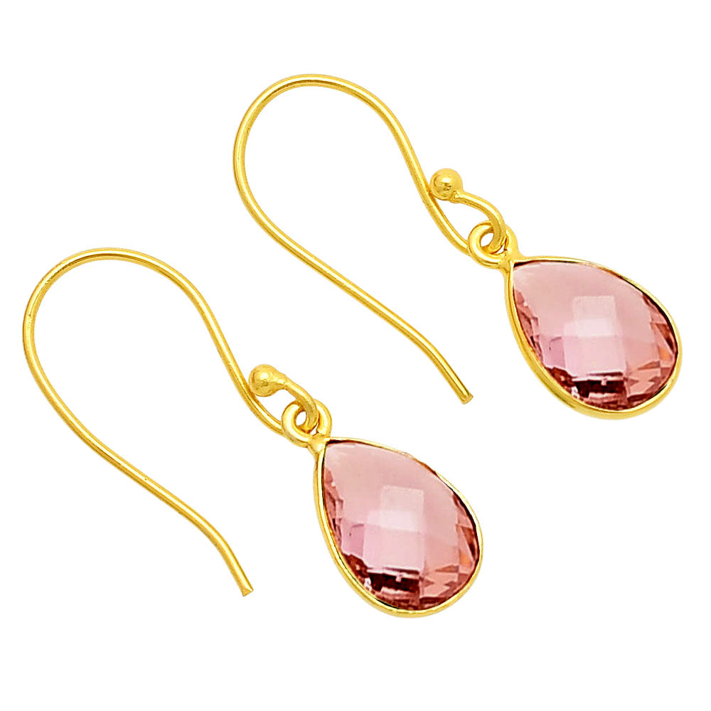 18K Gold Plated Faceted Teardrop Gemstone Earrings – Desiregem USA TGE1020 EM-1005