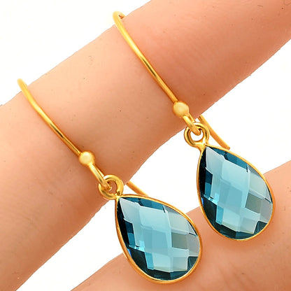 18K Gold Plated Faceted Teardrop Gemstone Earrings – Desiregem USA TGE1020 EM-1005