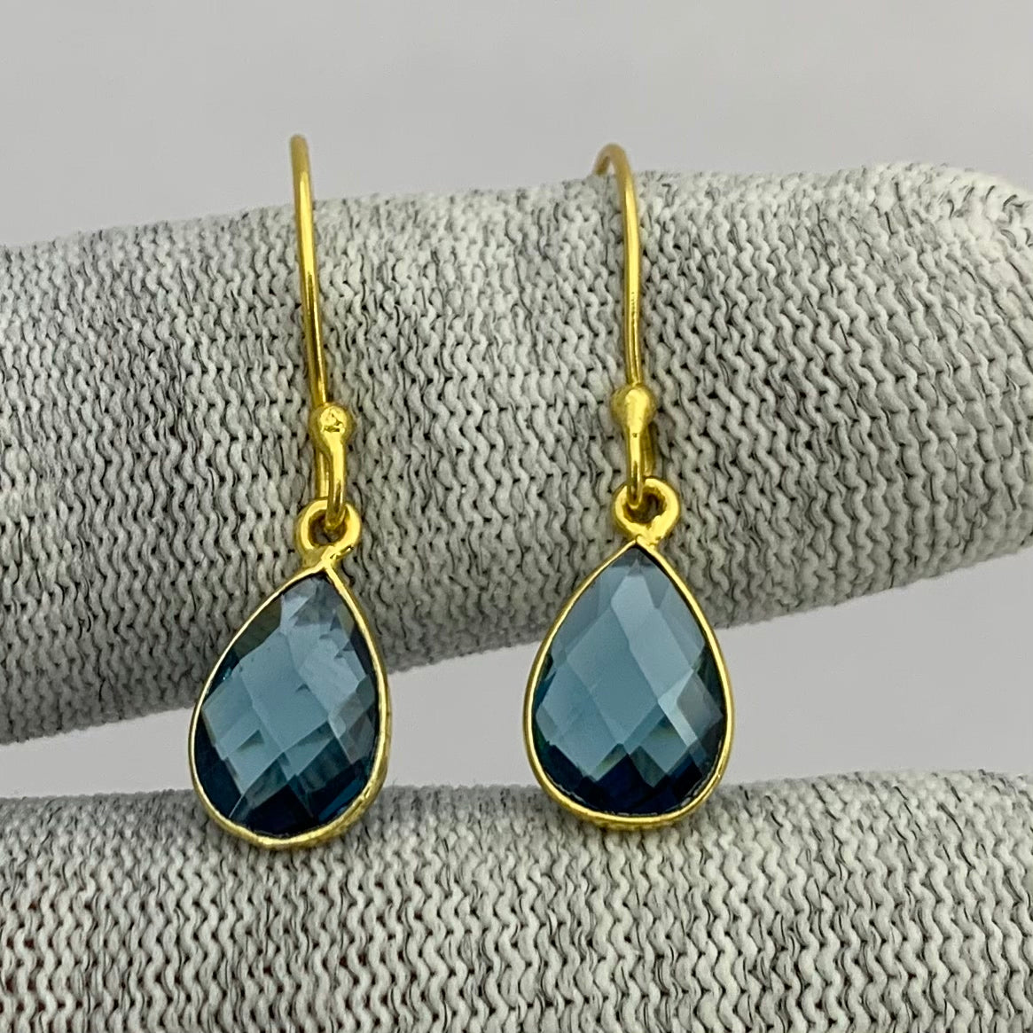 18K Gold Plated Faceted Teardrop Gemstone Earrings – Desiregem USA TGE1020 EM-1005
