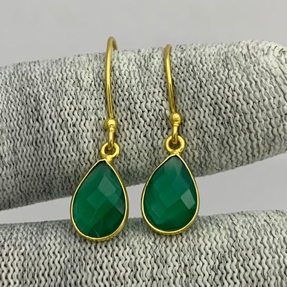 18K Gold Plated Faceted Teardrop Gemstone Earrings – Desiregem USA TGE1020 EM-1005