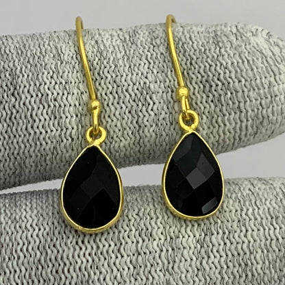 18K Gold Plated Faceted Teardrop Gemstone Earrings – Desiregem USA TGE1020 EM-1005