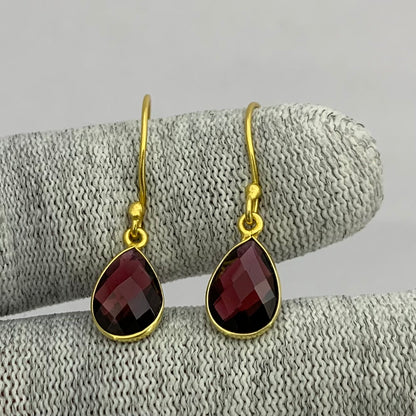 18K Gold Plated Faceted Teardrop Gemstone Earrings – Desiregem USA TGE1020 EM-1005