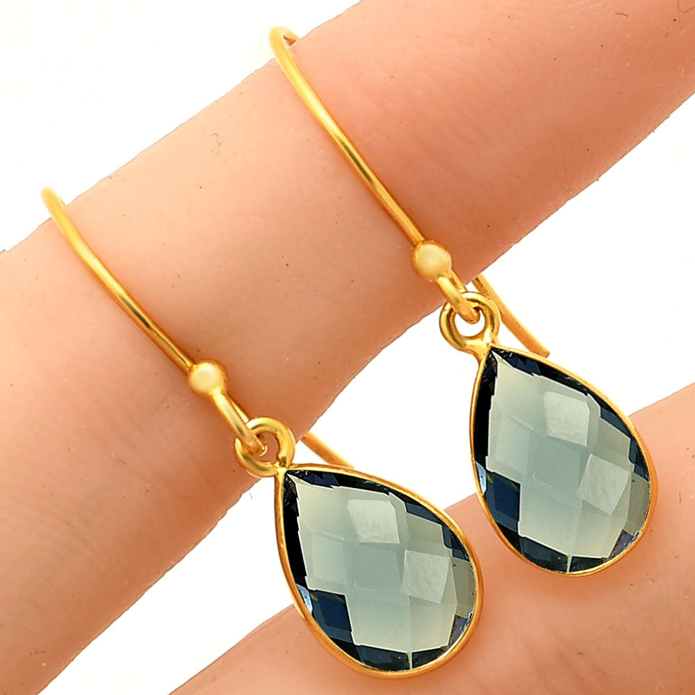 18K Gold Plated Faceted Teardrop Gemstone Earrings – Desiregem USA TGE1020 EM-1005
