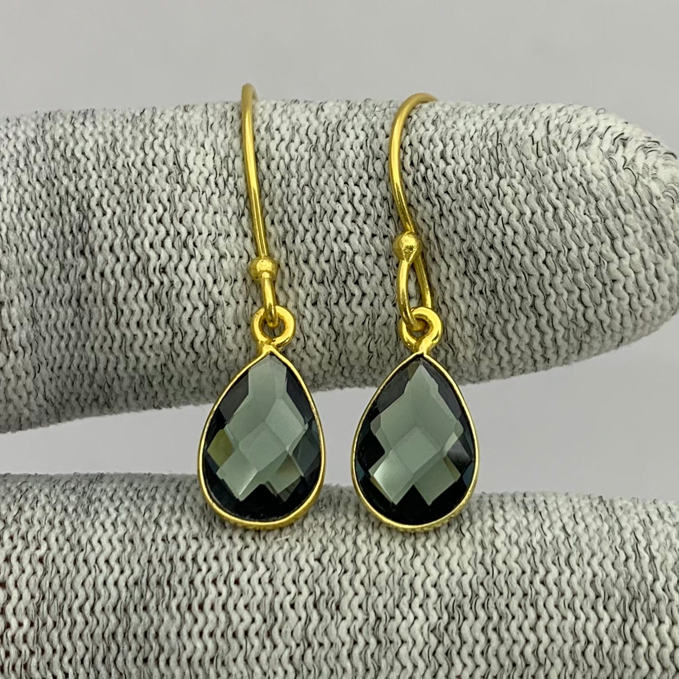 18K Gold Plated Faceted Teardrop Gemstone Earrings – Desiregem USA TGE1020 EM-1005