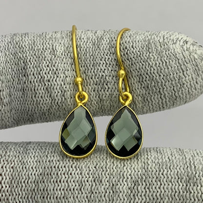 18K Gold Plated Faceted Teardrop Gemstone Earrings – Desiregem USA TGE1020 EM-1005