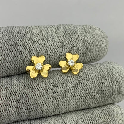 Dainty 18K Gold Plated Floral Colorful Gemstone Stud Earrings TGE1021 EM-1277