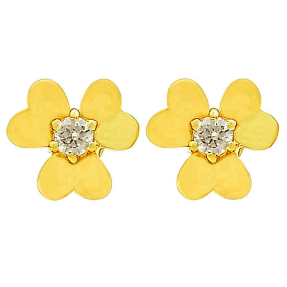 Dainty 18K Gold Plated Brass Floral Colorful Gemstone Stud Earrings TGE1021 EM-1277