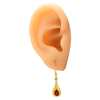 Elegant Handcrafted Teardrop Gemstone Earrings 18K Gold Over Brass TGE1022 EM-1278