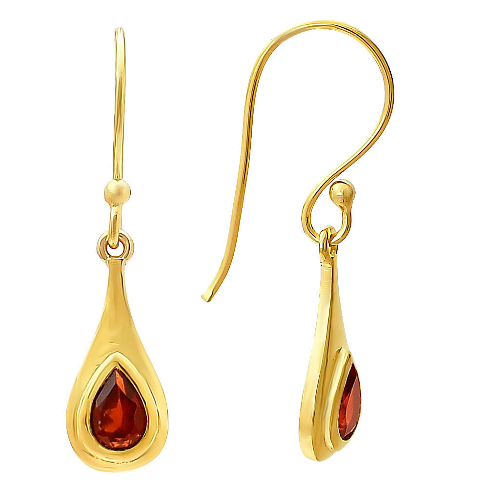 Elegant Handcrafted Teardrop Gemstone Earrings 18K Gold Over Brass TGE1022 EM-1278