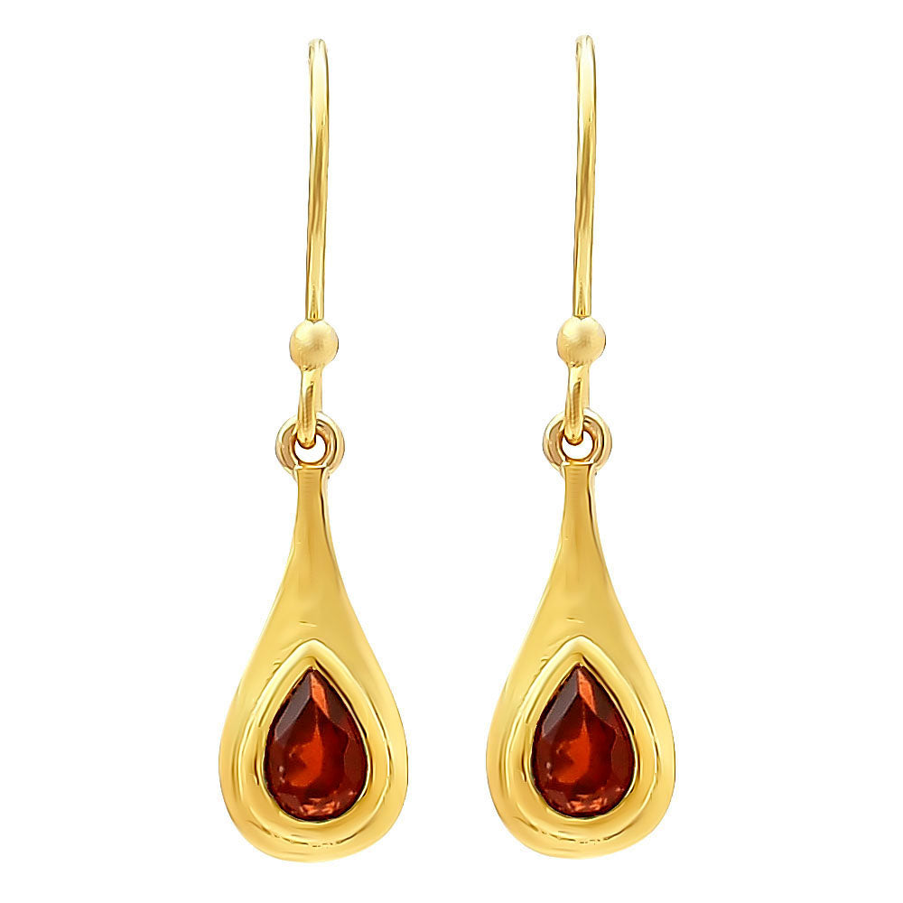 Elegant Handcrafted Teardrop Gemstone Earrings 18K Gold Over Brass TGE1022 EM-1278