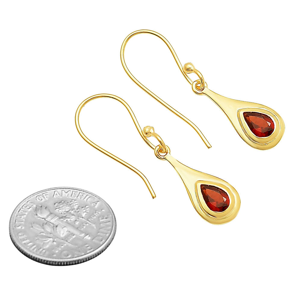Elegant Handcrafted Teardrop Gemstone Earrings 18K Gold Over Brass TGE1022 EM-1278