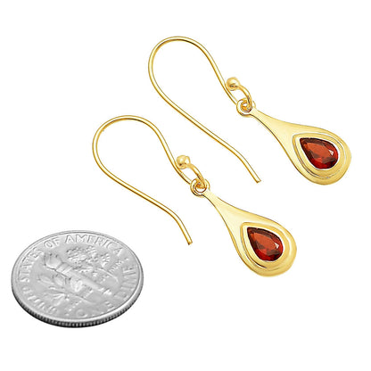 Elegant Handcrafted Teardrop Gemstone Earrings 18K Gold Over Brass TGE1022 EM-1278