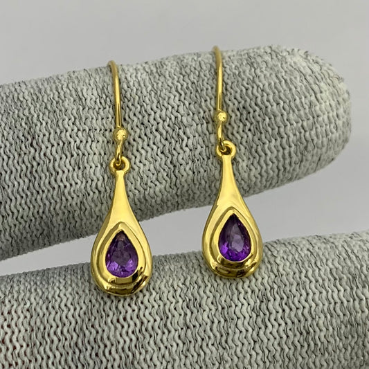 Elegant Handcrafted Teardrop Gemstone Earrings 18K Gold Plated TGE1022 EM-1278