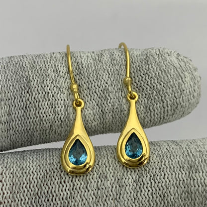 Elegant Handcrafted Teardrop Gemstone Earrings 18K Gold Plated TGE1022 EM-1278